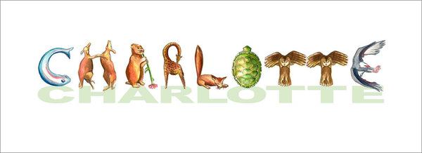 CN-8 Custom Name Animal Alphabet Art