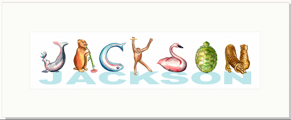 CN-8 Custom Name Animal Alphabet Art  CN R728
