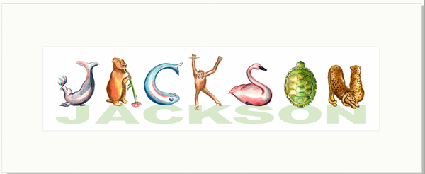CN-8 Custom Name Animal Alphabet Art  CN R728